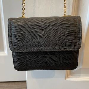 Fabulous black leather evening bag